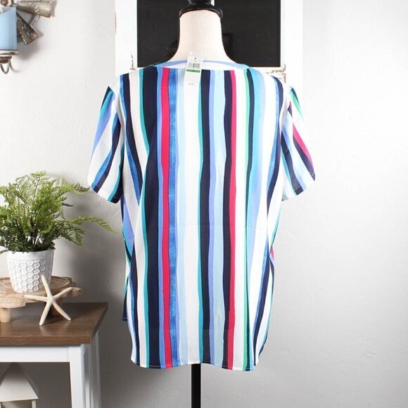 Van Heusen Blouse, Stripes, Large, NWT - Picture 2 of 6
